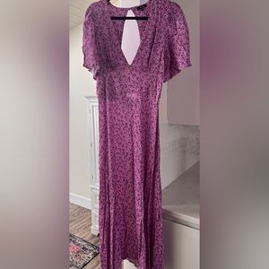 Pink floral maxi dress